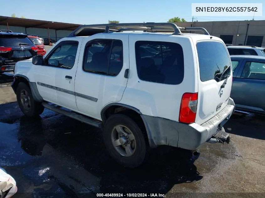 2002 Nissan Xterra Se VIN: 5N1ED28Y62C557542 Lot: 40489924