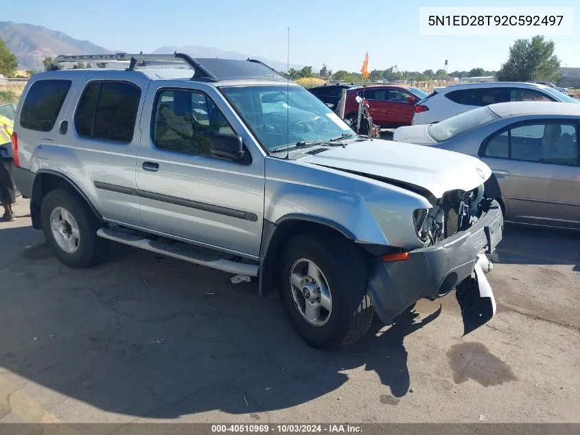 2002 Nissan Xterra Xe VIN: 5N1ED28T92C592497 Lot: 40510969