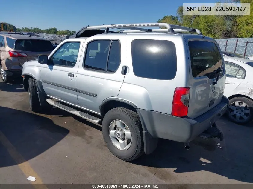 2002 Nissan Xterra Xe VIN: 5N1ED28T92C592497 Lot: 40510969