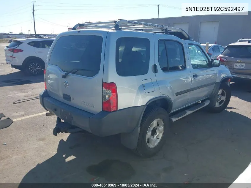 2002 Nissan Xterra Xe VIN: 5N1ED28T92C592497 Lot: 40510969