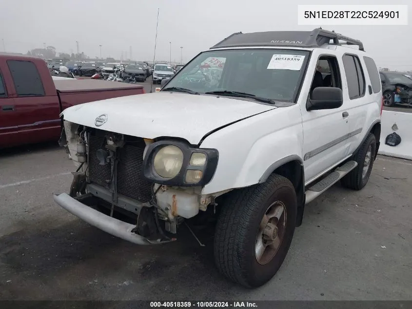 2002 Nissan Xterra Xe/Se VIN: 5N1ED28T22C524901 Lot: 40518359