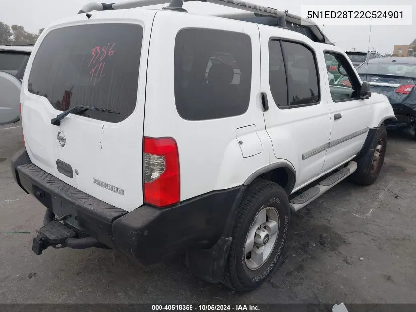 2002 Nissan Xterra Xe/Se VIN: 5N1ED28T22C524901 Lot: 40518359