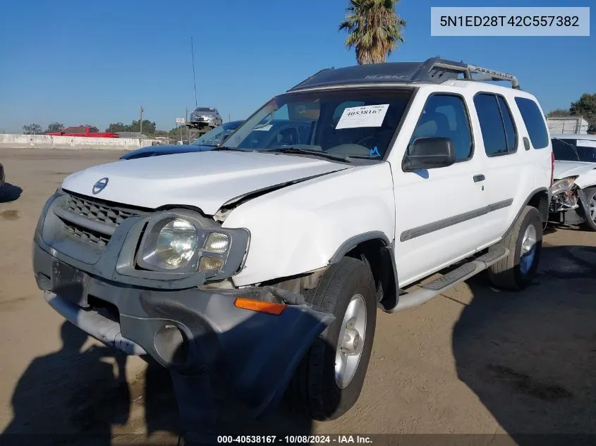 2002 Nissan Xterra Xe/Se VIN: 5N1ED28T42C557382 Lot: 40538167