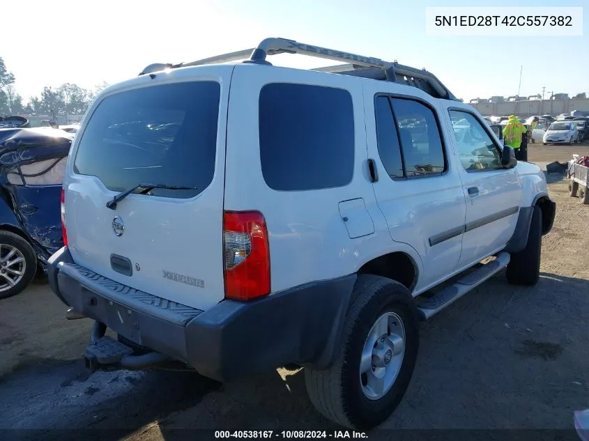 2002 Nissan Xterra Xe/Se VIN: 5N1ED28T42C557382 Lot: 40538167