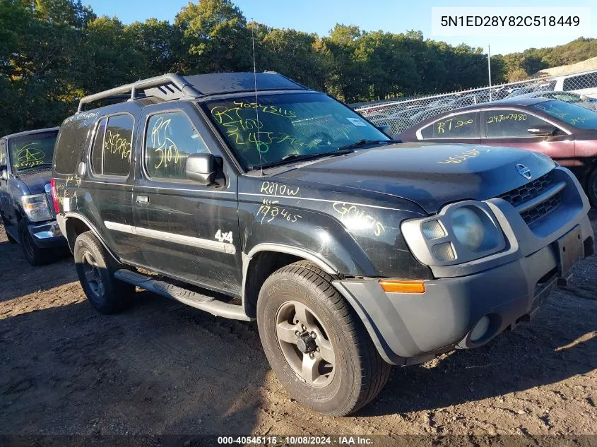 2002 Nissan Xterra Se VIN: 5N1ED28Y82C518449 Lot: 40545115