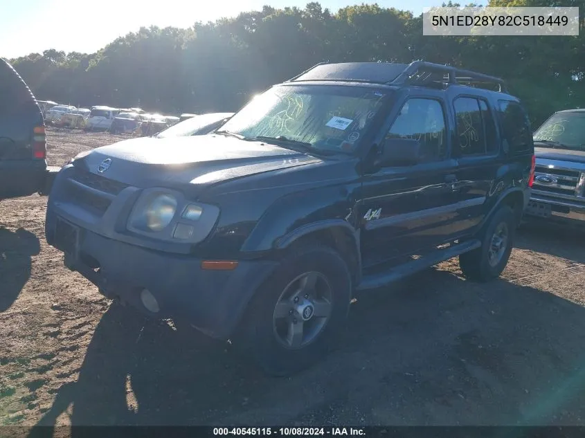 2002 Nissan Xterra Se VIN: 5N1ED28Y82C518449 Lot: 40545115