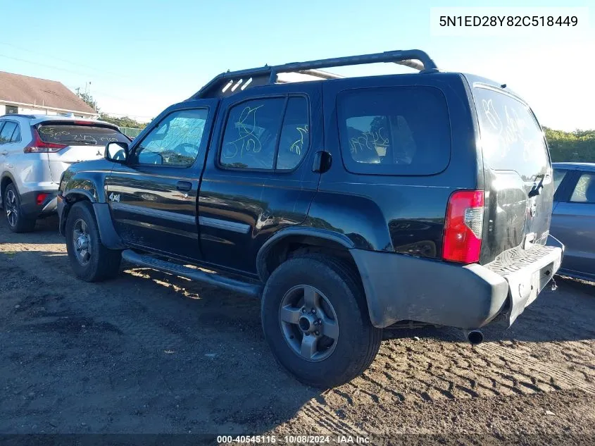 2002 Nissan Xterra Se VIN: 5N1ED28Y82C518449 Lot: 40545115