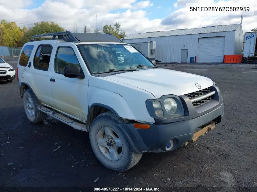 2002 Nissan Xterra Xe VIN: 5N1ED28Y62C502959 Lot: 40575227