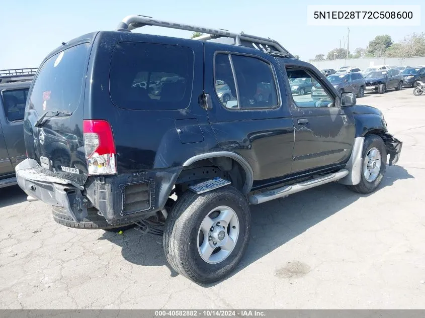 2002 Nissan Xterra Xe VIN: 5N1ED28T72C508600 Lot: 40582882