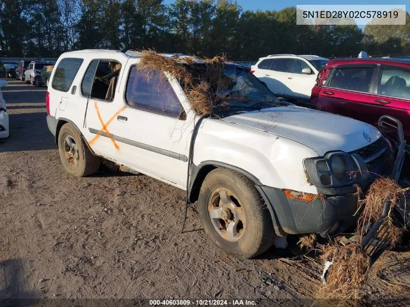 2002 Nissan Xterra Xe VIN: 5N1ED28Y02C578919 Lot: 40603809