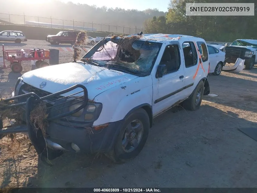 2002 Nissan Xterra Xe VIN: 5N1ED28Y02C578919 Lot: 40603809