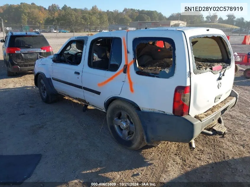 2002 Nissan Xterra Xe VIN: 5N1ED28Y02C578919 Lot: 40603809