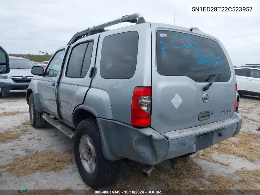 2002 Nissan Xterra Xe VIN: 5N1ED28T22C523957 Lot: 40614349