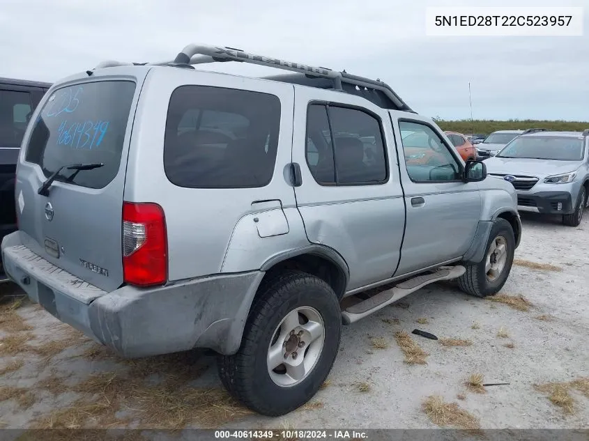 2002 Nissan Xterra Xe VIN: 5N1ED28T22C523957 Lot: 40614349