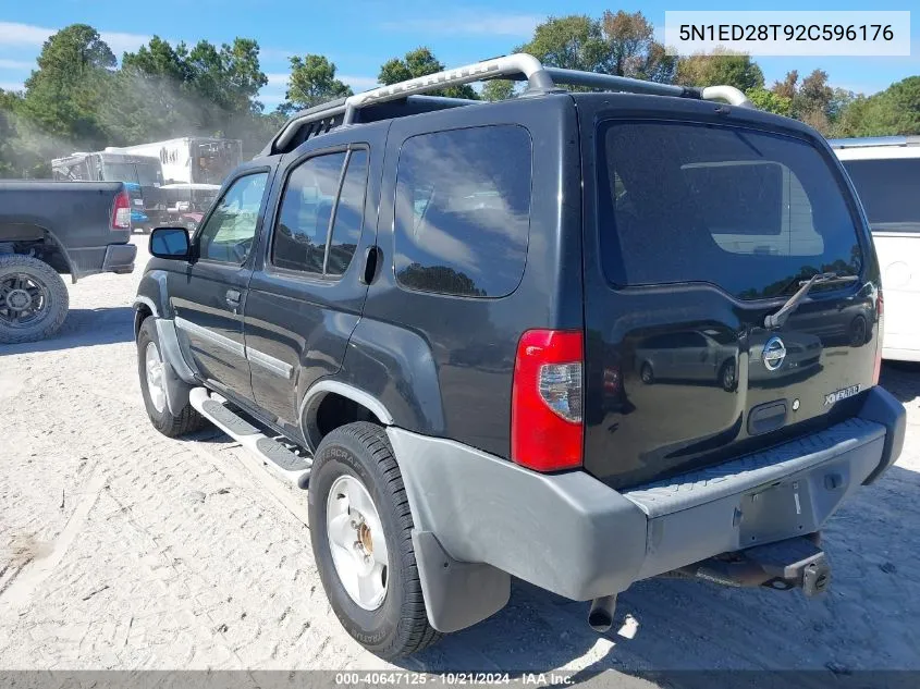 2002 Nissan Xterra Xe/Se VIN: 5N1ED28T92C596176 Lot: 40647125