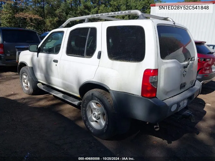 2002 Nissan Xterra Xe VIN: 5N1ED28Y52C541848 Lot: 40680008