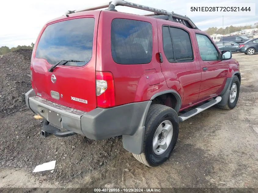 2002 Nissan Xterra Xe VIN: 5N1ED28T72C521444 Lot: 40728555