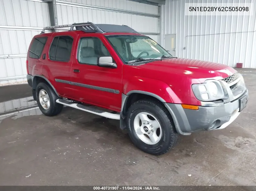 2002 Nissan Xterra Xe VIN: 5N1ED28Y62C505098 Lot: 40731907