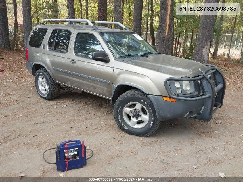 2002 Nissan Xterra Xe VIN: 5N1ED28Y32C593785 Lot: 40750092