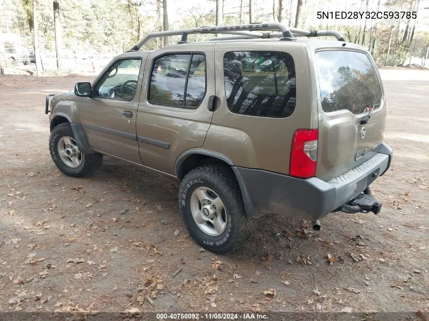 2002 Nissan Xterra Xe VIN: 5N1ED28Y32C593785 Lot: 40750092