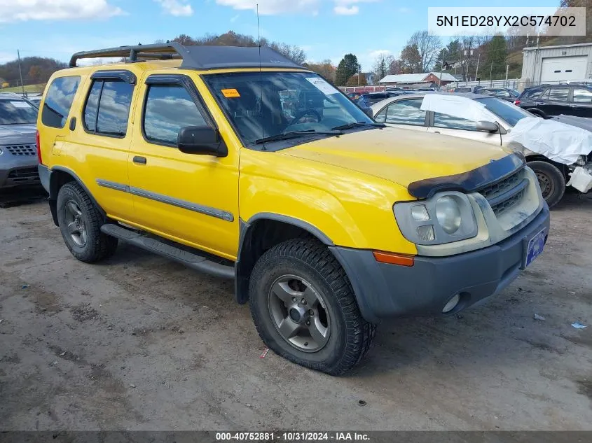 2002 Nissan Xterra Se VIN: 5N1ED28YX2C574702 Lot: 40752881