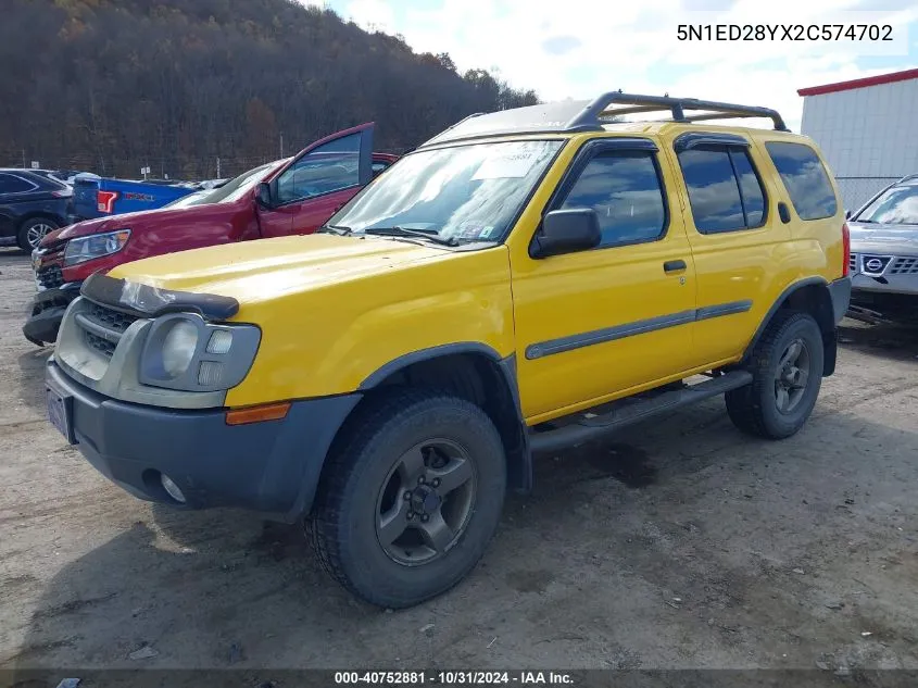 2002 Nissan Xterra Se VIN: 5N1ED28YX2C574702 Lot: 40752881