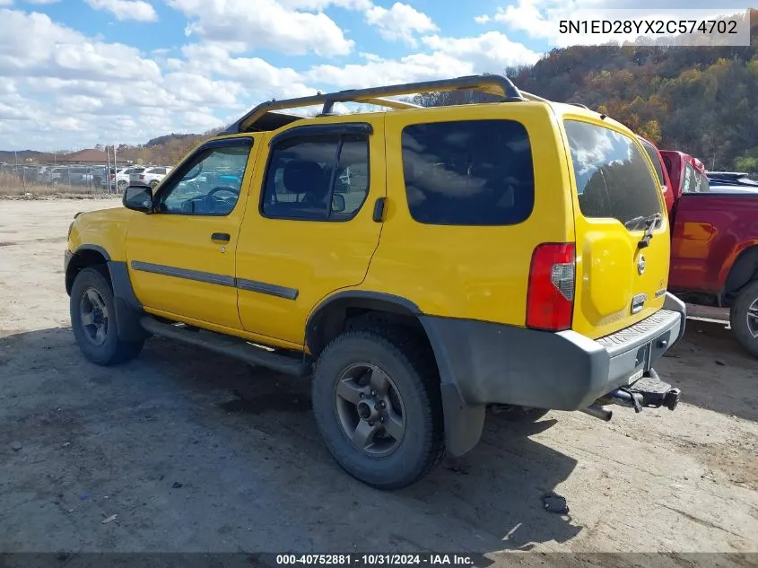 2002 Nissan Xterra Se VIN: 5N1ED28YX2C574702 Lot: 40752881