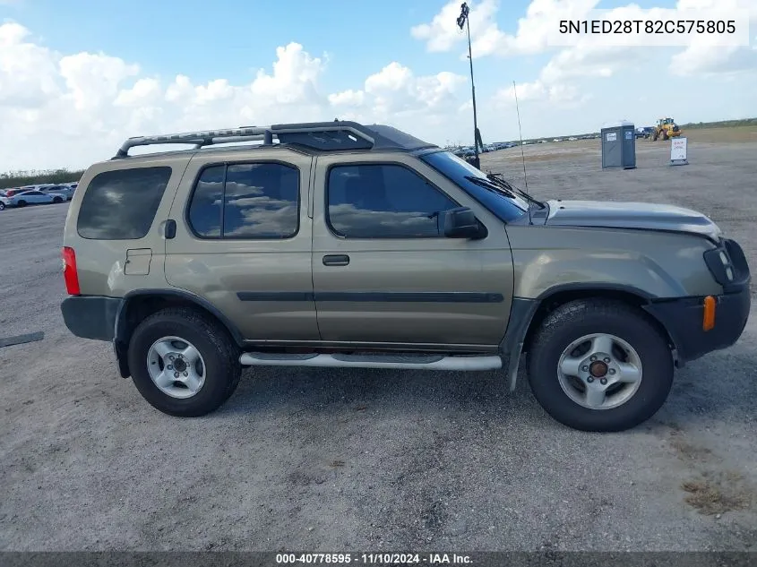 2002 Nissan Xterra Xe VIN: 5N1ED28T82C575805 Lot: 40778595