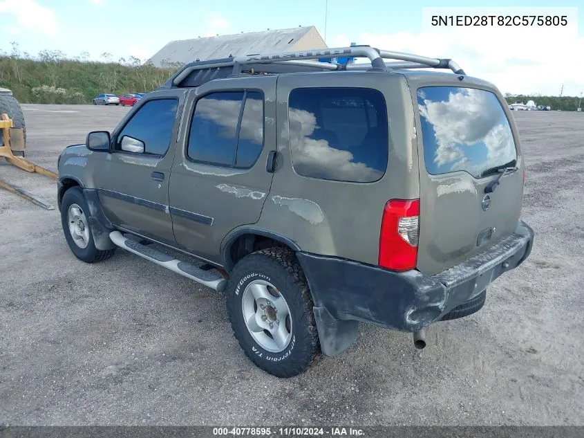 2002 Nissan Xterra Xe VIN: 5N1ED28T82C575805 Lot: 40778595