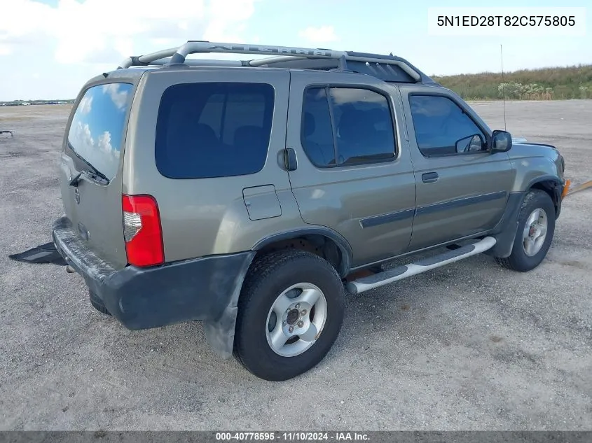 2002 Nissan Xterra Xe VIN: 5N1ED28T82C575805 Lot: 40778595