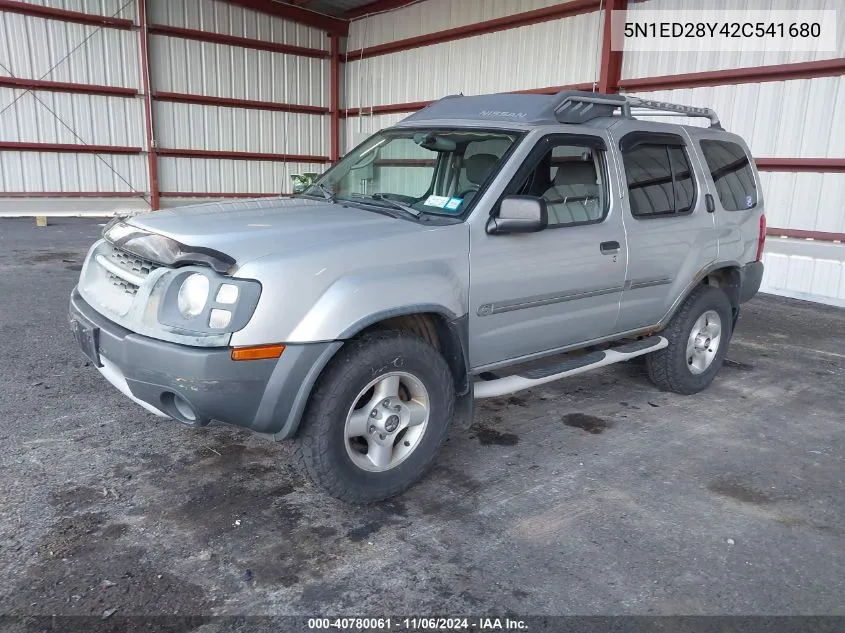 2002 Nissan Xterra Xe VIN: 5N1ED28Y42C541680 Lot: 40780061