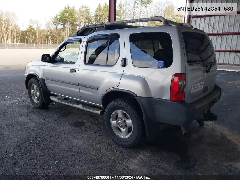 2002 Nissan Xterra Xe VIN: 5N1ED28Y42C541680 Lot: 40780061