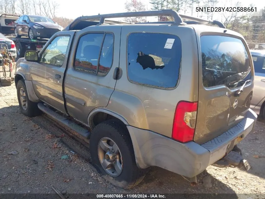 2002 Nissan Xterra Se VIN: 5N1ED28Y42C588661 Lot: 40807665