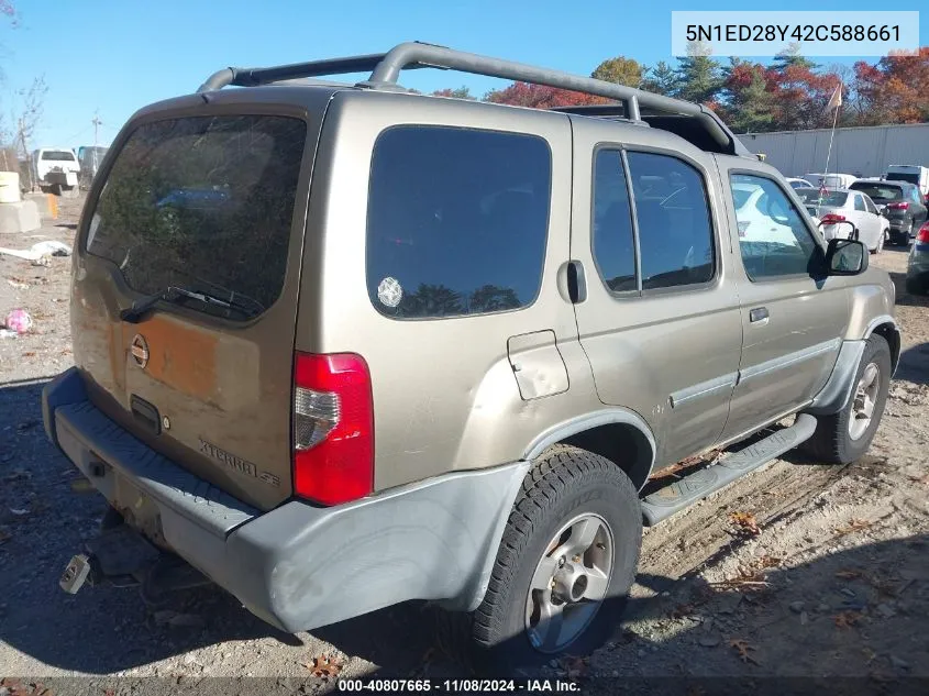 2002 Nissan Xterra Se VIN: 5N1ED28Y42C588661 Lot: 40807665