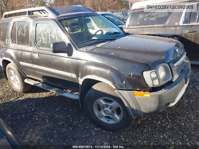 2002 Nissan Xterra Xe VIN: 5N1ED28Y12C592005 Lot: 40814013