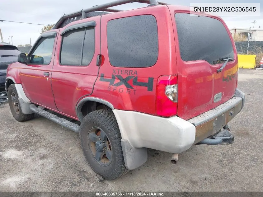 2002 Nissan Xterra Xe/Se VIN: 5N1ED28YX2C506545 Lot: 40835756