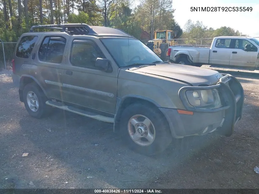 2002 Nissan Xterra Xe S/C W/Vss VIN: 5N1MD28T92C535549 Lot: 40838426