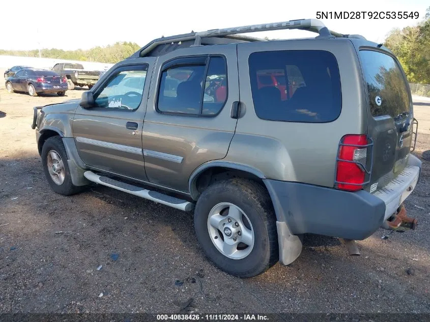 2002 Nissan Xterra Xe S/C W/Vss VIN: 5N1MD28T92C535549 Lot: 40838426