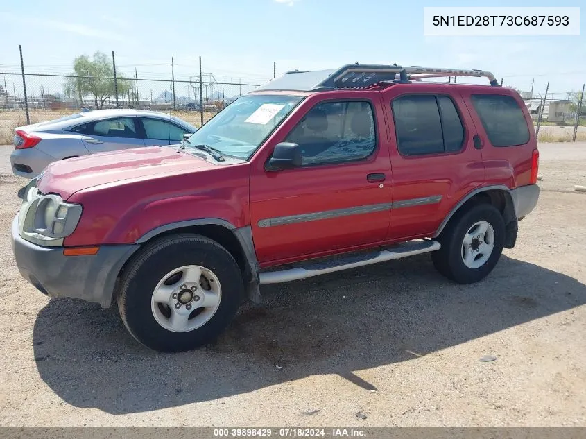 2003 Nissan Xterra Xe VIN: 5N1ED28T73C687593 Lot: 39898429