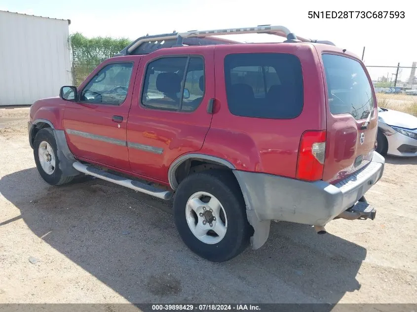 2003 Nissan Xterra Xe VIN: 5N1ED28T73C687593 Lot: 39898429