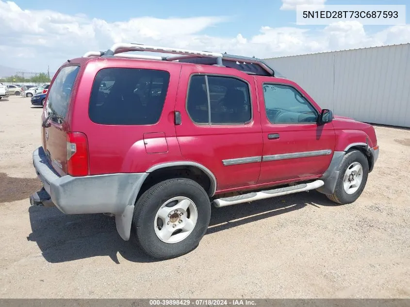 2003 Nissan Xterra Xe VIN: 5N1ED28T73C687593 Lot: 39898429