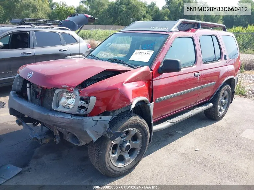 2003 Nissan Xterra Se S/C VIN: 5N1MD28Y83C660412 Lot: 39982835