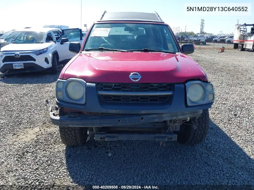 2003 Nissan Xterra Se S/C VIN: 5N1MD28Y13C640552 Lot: 40209508