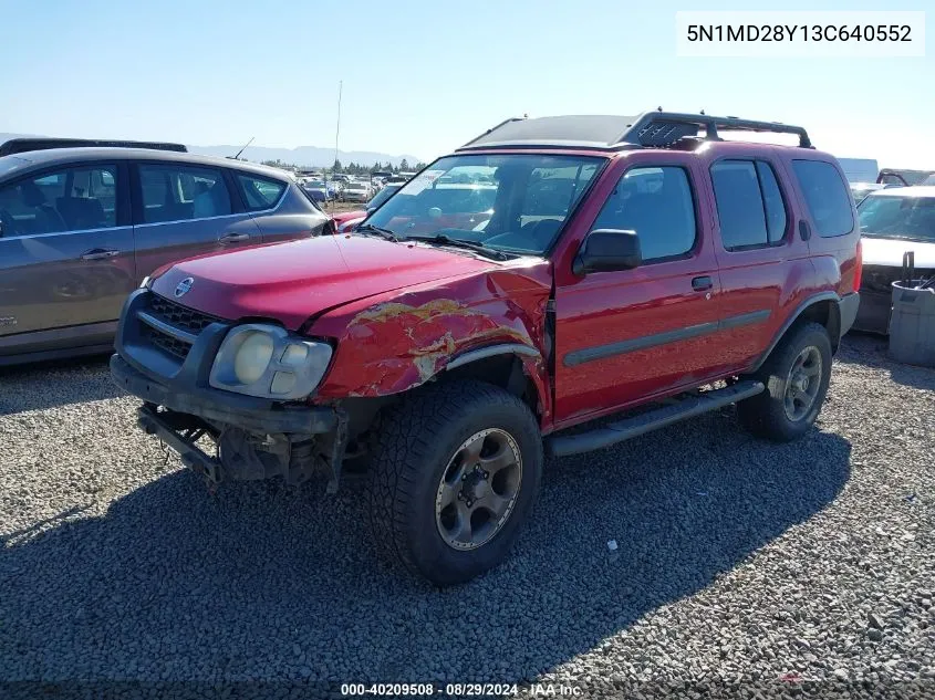 2003 Nissan Xterra Se S/C VIN: 5N1MD28Y13C640552 Lot: 40209508