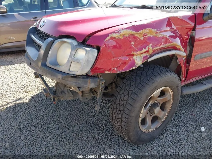 2003 Nissan Xterra Se S/C VIN: 5N1MD28Y13C640552 Lot: 40209508