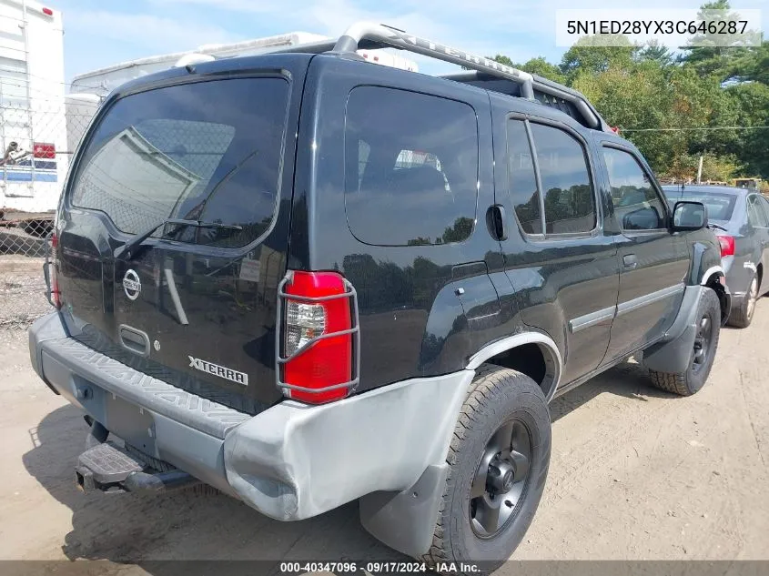 2003 Nissan Xterra Xe VIN: 5N1ED28YX3C646287 Lot: 40347096