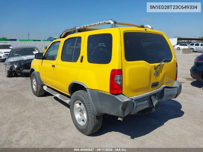 2003 Nissan Xterra Xe VIN: 5N1ED28T23C649334 Lot: 40365657