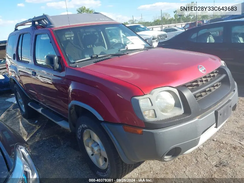 2003 Nissan Xterra Xe VIN: 5N1ED28Y33C643683 Lot: 40379381