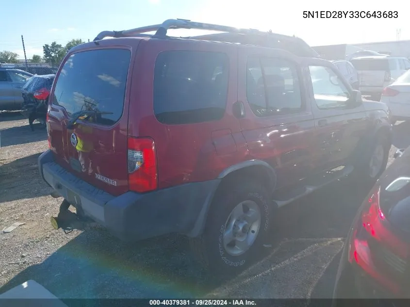 2003 Nissan Xterra Xe VIN: 5N1ED28Y33C643683 Lot: 40379381