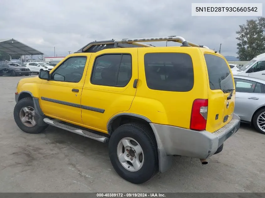 2003 Nissan Xterra Xe VIN: 5N1ED28T93C660542 Lot: 40389172